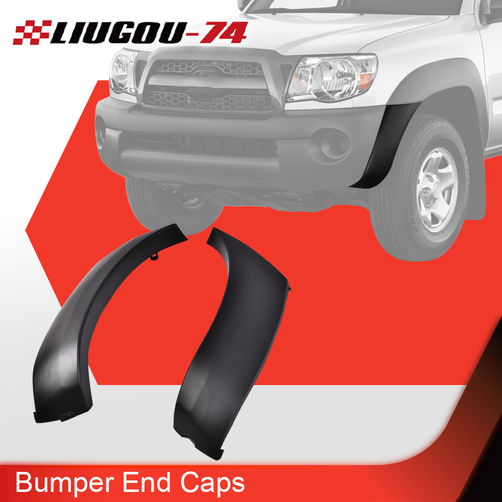 thumbnail image 2 of Black Front Bumper End Caps For 2005-2011 Toyota Tacoma – Set Of 2 2 of 3