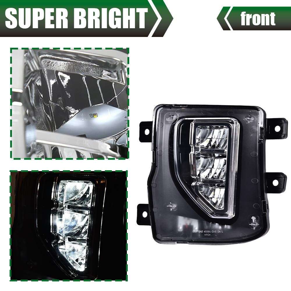 Fit For 2016-2018 Chevy Silverado 1500 LED Fog Lights Bumper Lamps W/Switch+Wire