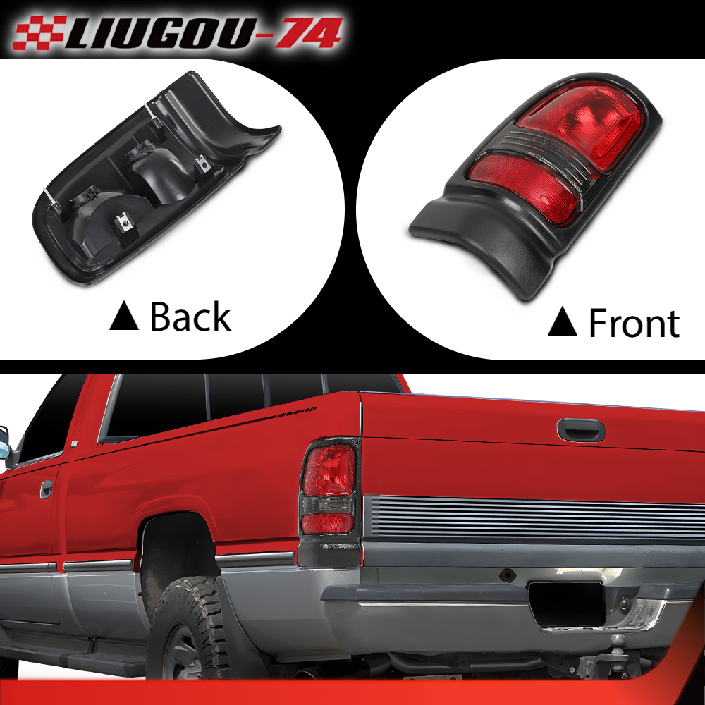 Fit for 94-02 RAM 1500 2500 3500 Rear Tail Light Housing Assemblies (2 Pcs, without Bulbs